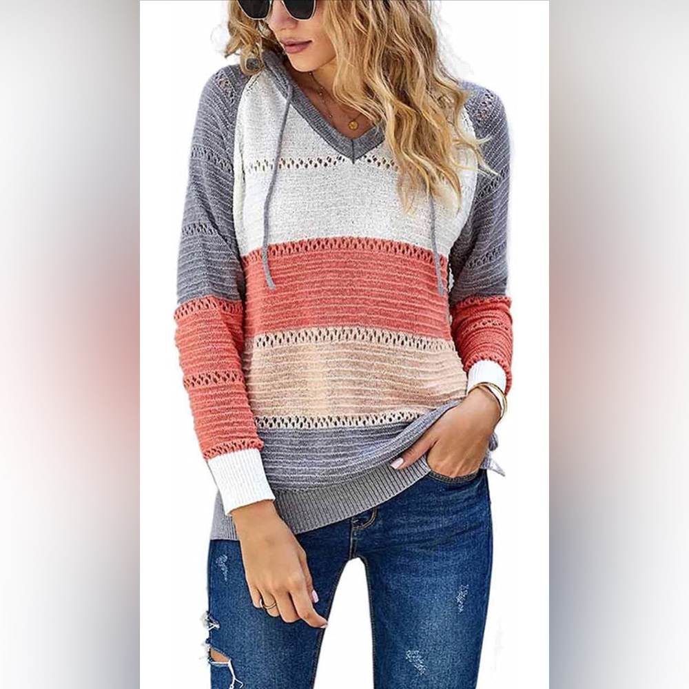 2/$20 NWOT multicoloured hooded sweater sz small